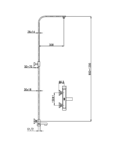 Душевая система Aquanet Gotic AF440-72-S-B 243327 Черная матовая
