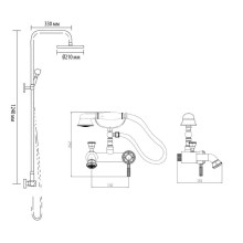 Душевая система Bronze de Luxe Windsor 10124DF Бронза