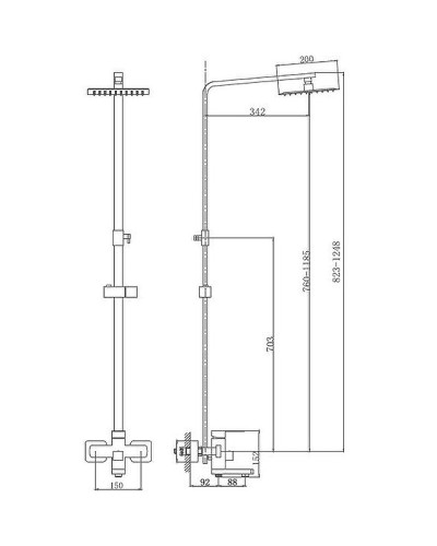 Душевая система Haiba HB24803 Нержавеющая сталь