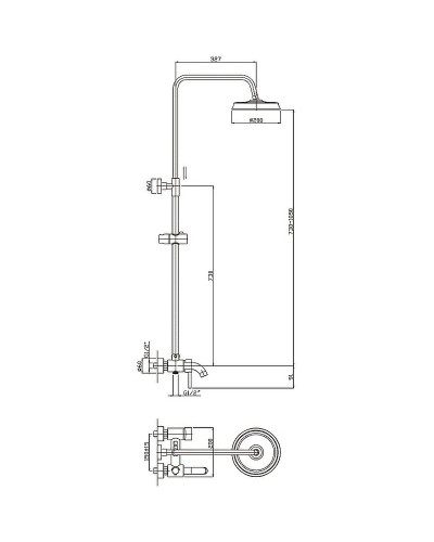 Душевая система Haiba HB2407 Хром