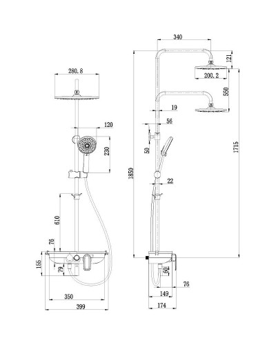Душевая система Lemark Tropic LM7012C Хром