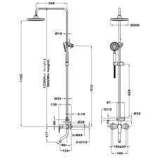 Душевая система 200 мм Teka Manacor 841981200