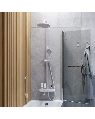 Душевая система Iddis Shelfy SHEWTBTi06 Белая матовая