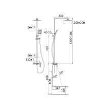 Душевая система Iddis Bild BILBL1Fi06 Черная матовая