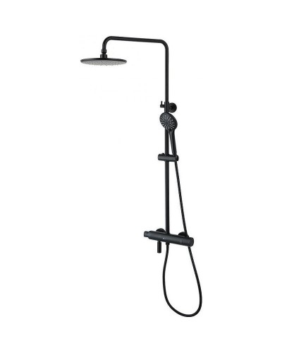 Душевая система Lemark Bronx LM3772BL с термостатом Черная