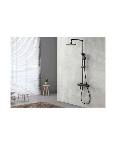 Душевая система Lemark Bronx LM3772BL с термостатом Черная