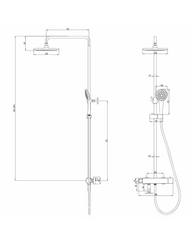 Душевая система Lemark Bronx LM3772BL с термостатом Черная
