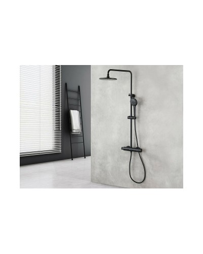 Душевая система Lemark Bronx LM3770BL с термостатом Черная