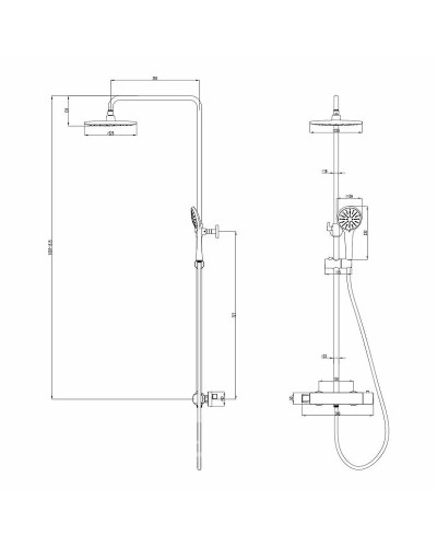 Душевая система Lemark Bronx LM3770BL с термостатом Черная