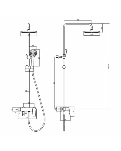Душевая система Lemark Bronx LM3762BL Черная