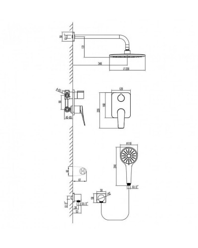 Душевая система Lemark Bronx LM3729BL Черная