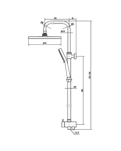 Душевая стойка 254 мм Teka Alcudia 790027200