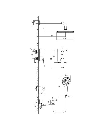 Душевая система Lemark Bronx LM3729GM Графит