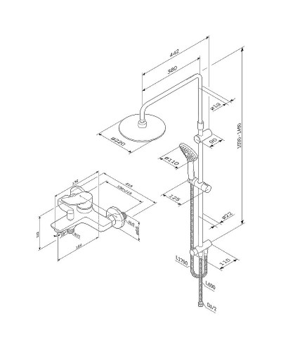 Душевая система AM.PM X-Joy F42885A14 Черная