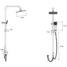 Душевая стойка 200 мм Bien Torres BD44029102