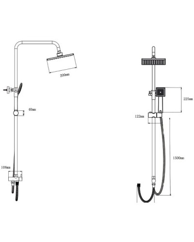 Душевая стойка 200 мм Bien Torres BD44029102