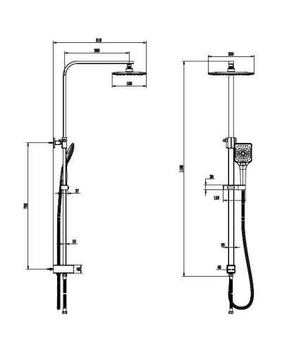 Душевая стойка 255 мм Bien Casso BD44029104