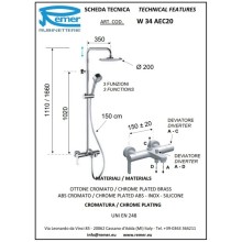 Душевая система 200 мм Remer Winner W34AEC20