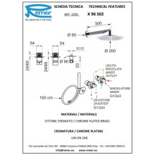 Душевой комплект 200 мм Remer X Style X96S02