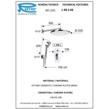 Душевой комплект 200 мм Remer Class Line L09S02