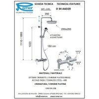 Душевая система 200 мм Remer Dream D34AAD20
