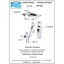 Душевой комплект 103 мм Remer Flash Z09S02