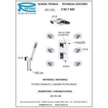 Душевой комплект 103 мм Remer Flash Z937S02