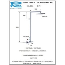 Душевая система 200 мм Remer Qubika Q36