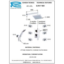 Душевой комплект 200 мм Remer Qubika Q937S02