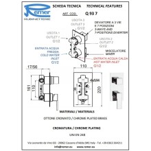 Душевой комплект 200 мм Remer Qubika Q937S03