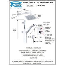 Душевой комплект 200 мм Remer Qubika QT09S01