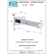 Душевой комплект 200 мм Remer Qubika QT09S11
