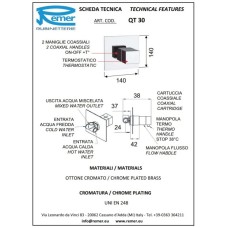 Душевой комплект 200 мм Remer Qubika QT30S11