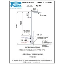 Душевая система 200 мм Remer Qubika QT36