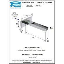 Душевой комплект 200 мм Remer Qubika Cascata QTC937S03