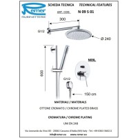 Душевой комплект 240 мм Remer Minimal N09S01