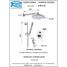 Душевой комплект 240 мм Remer Minimal N09S01