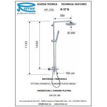 Душевая система 200 мм Remer Minimal N37B
