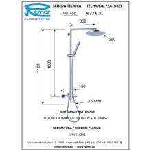 Душевая система 250 мм Remer Minimal N37BXL