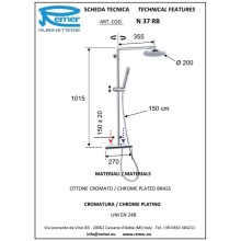 Душевая система 200 мм Remer Minimal N37RB