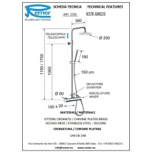Душевая система 200 мм Remer Minimal N37RAMD20