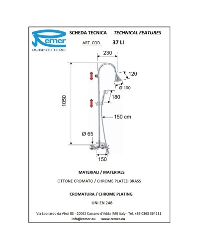 Душевая система Remer Liberty 37LICE