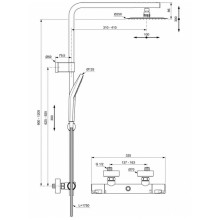 Душевая система Ideal Standard Ceratherm T50 A7704AA с термостатом Хром