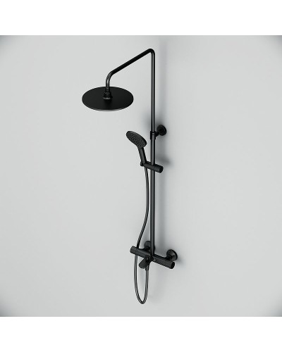 Душевая система AM.PM Like F0780522 с термостатом Черная матовая