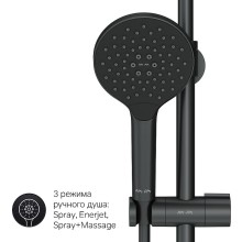 Душевая система AM.PM Like F0780522 с термостатом Черная матовая