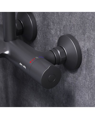 Душевая система AM.PM Like F0780522 с термостатом Черная матовая