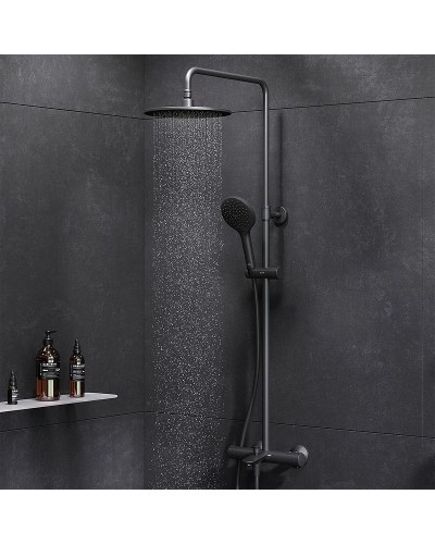 Душевая система AM.PM Like F0780522 с термостатом Черная матовая