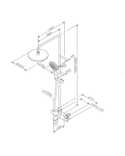 Душевая система AM.PM Like F0780522 с термостатом Черная матовая