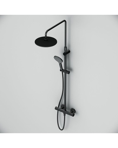 Душевая система AM.PM Like F0780422 с термостатом Черная матовая