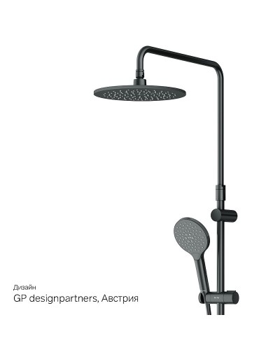 Душевая система AM.PM Like F0780422 с термостатом Черная матовая
